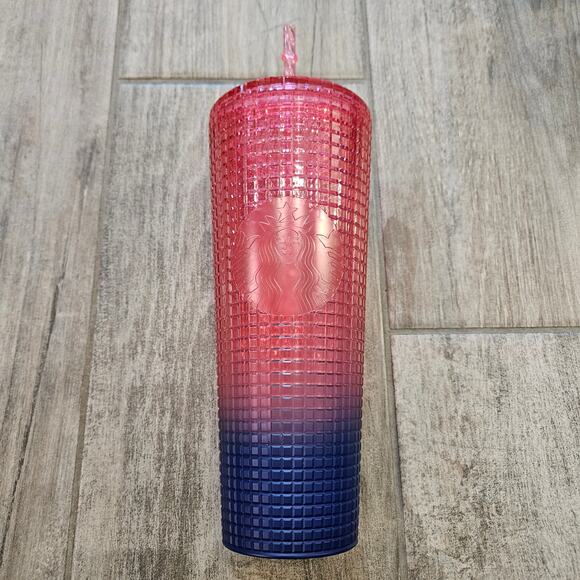 Starbucks Cold Cup Tumbler 24oz Summer 2022 Pink Purple Ombre Venti Collectible - Picture 1 of 7